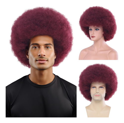 Tembol Peluca Afro Para Hombre, Cabello Rizado De Discoteca