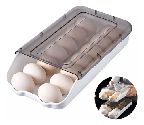 Organizador De Huevos Cocina Nevera 14 Huevos Apilable