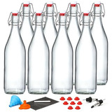 Paquete De 8 Botellas De Vidrio De 33 Oz (1 Litro) Tapo...