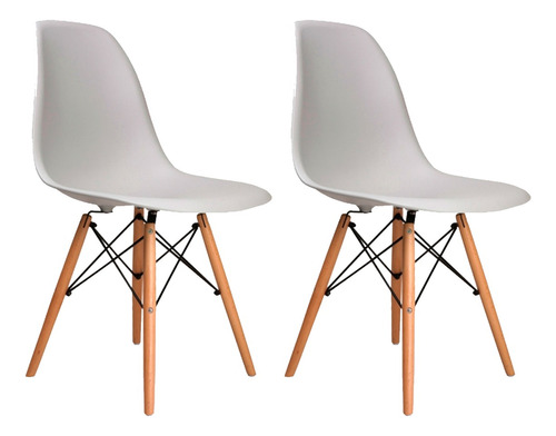 Set X2 Silla Comedor Eames Living Diseño Moderno Madera !!