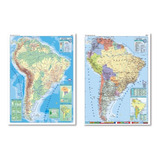 Mapa América Del Sur (físico/político) -laminado- 95x130cm