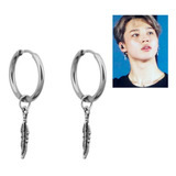 Aretes Pluma Acero Kpop Unisex Joyas