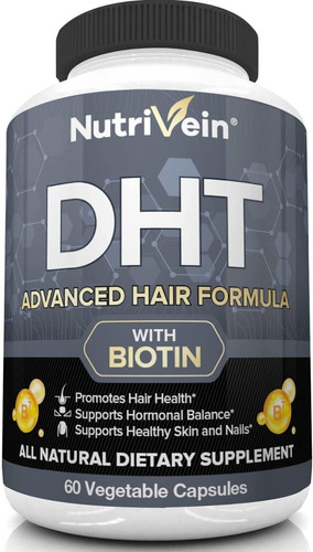 Bloquedor Dht Con Biotina 60 Capsulas Nutrivein Hecho En Usa
