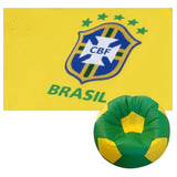 Pufe Puff Grande Bola De Futebol Brasil Copa Do Mundo Cheio