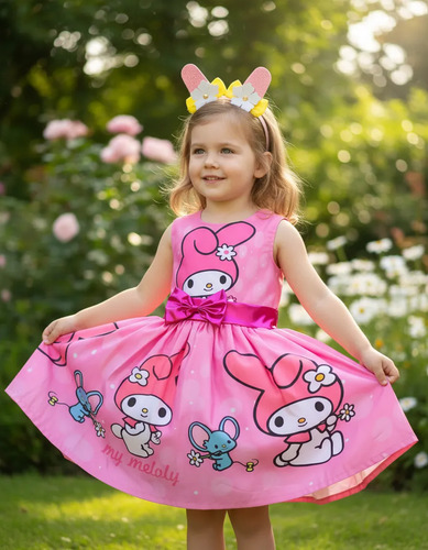 Vestidos Disfraz Bebé Niña My Melody Melody Hello Kitty Fiesta Cumpleaños Estampado
