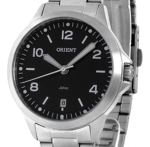Relógio Orient Feminino Fbss1159 P2sx Prata Pequeno Cor Do Fundo Preto