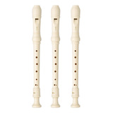 Kit 3 Flautas Doce Soprano Germânica Em C Yrs-23 Yamaha Cor Creme