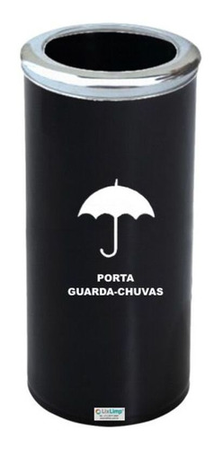 Cesto Guarda-chuvas  Plástico Tampa Aro Inox 22 L Pt Js