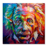 Cuadro Decorativo Moderno Albert Einstein Colores En Lienzo