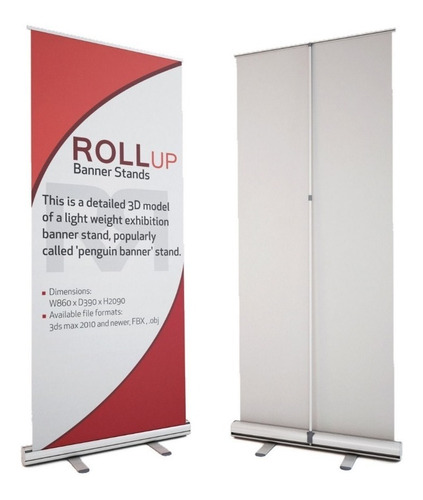 Porta Banner Roll Up De Aluminio Con Lona Impresa