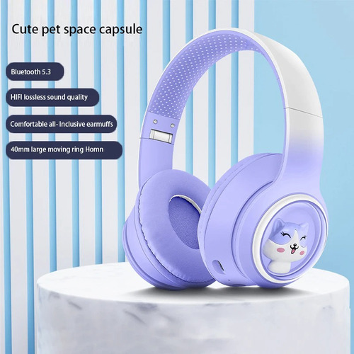 Diadema Audifonos Bluetooth Personajes, Ajustable, Micro Sd