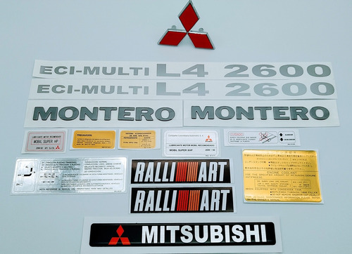 Mitsubishi Montero Pajero 2600 Calcomanías Y Emblemas