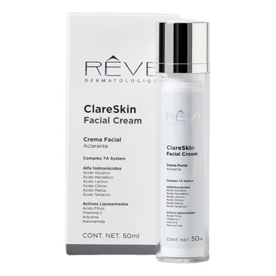 Reve Dermatologique Clare Skin Crema Facial 50ml Aclaradora Hidratante Mejora Apariencia Manchas Líneas Expresión | Meses sin interés