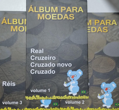 3 Álbum Para Moedas Iniciantes Volume 1, 2 E 3
