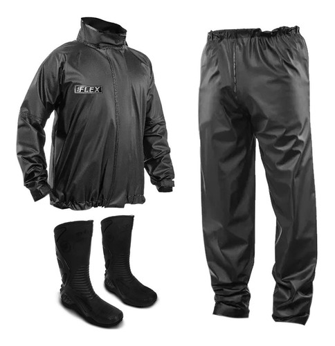 Capa De Chuva Delta Impermeav + Bota Pvc Motoqueiro Motoboy