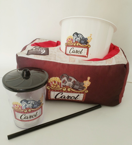 Almofada Porta Pipoca Kit Cinema Personalizado