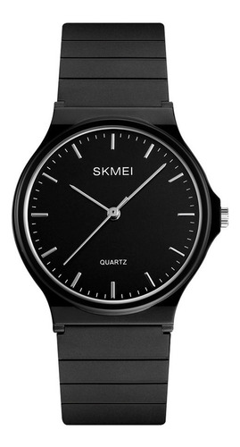 Reloj Hombre Mujer 1419 Minimalista Elegante Clasico Color De La Malla Negro/negro