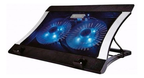 Base Enfriadora Ergonomica Posiciones Para Laptop Ventilador 1200 Rpm Naceb Na-636 /v /vc Color Negro Led Azul