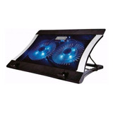 Base Enfriadora Ergonomica Posiciones Para Laptop Ventilador 1200 Rpm Naceb Na-636 /v /vc Color Negro Led Azul