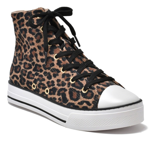 Tenis Feminino Street Via Marte Casual Estiloso Animal Print