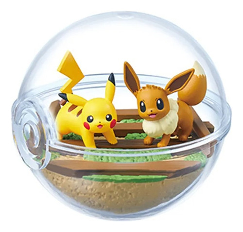 Pokemon Figura Original Rement Pikachu & Eevee Terrarium