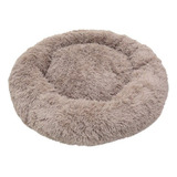 Cama Nuvem Pet Luxo Redonda Pelúcia 100cm Caminha Gg Cães Cor Marrom Amendoim