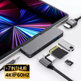 Adaptador Usb C Hub 4k 60hz Hdmi Usb3.0 Pd100w Para iPad Pro