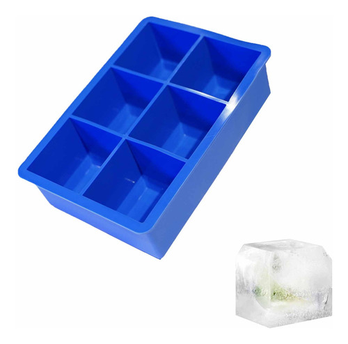 Cubetera De Silicona Xl Ionify Para 6 Cubos De Hielo Color Azul