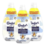 Kit 3 Amaciante Comfort Concentrado Puro Cuidado Intense1,5l