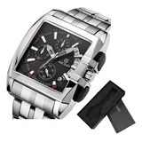 Relojes De Cuarzo Cuadrados Megir Stainless Business