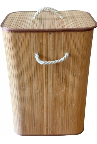 Cesto Para Ropa Plegable Bambu Organizador Tapa Eco Friendly