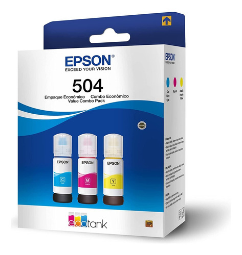 Tintas Epson Pack X3 Ecotank T504 Cian Magenta Amarillo