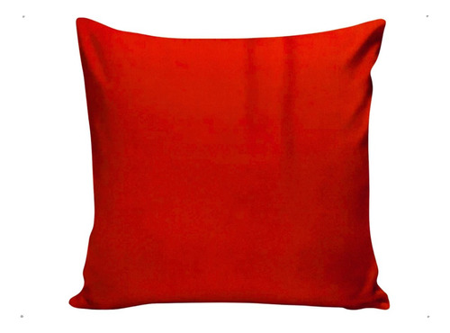 Capa Almofada Decorativa Lisa Vermelho Algodão 45x45 C Ziper