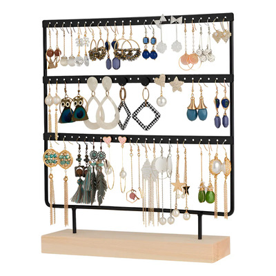 Exhibidor de Joyería Negro para Aretes con 72 Hoyos, Organizador de Pendientes de 3 Capas | MercadoLibre