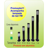 06 Poste Balizador Timoneiro 30 Cm Aluminio C/lampada Led 7w