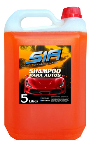 Shampoo Para Autos Siliconado Perfumado 5 Litros Sia