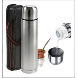 Termo Bala Acero Inox Doble Capa Termica 500cc Con Estuche F Color Plateado