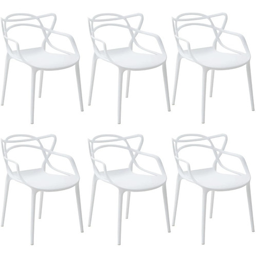 Kit 6 Cadeiras Allegra Branca Rivatti