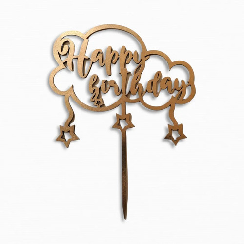 Letrero Para Pastel Cake Topper Happy Birthday Hb037