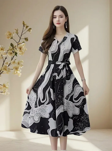 Vestido De Mamá De Talla Grande Para Mujer, Verano, Cintura