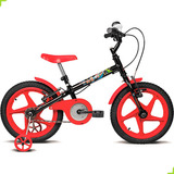 Bicicleta Infantil Aro 16 Rock Preto E Vermelho Verden Bikes