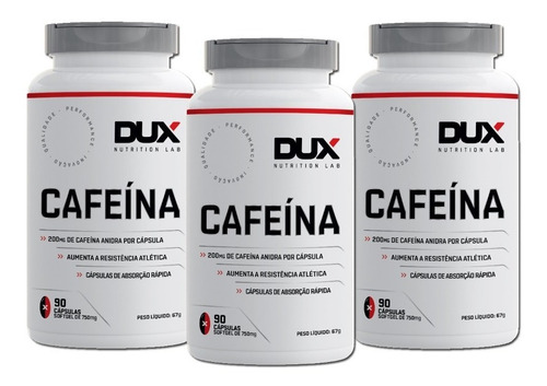 3x Termogênico ( Cafeína ) 90 Cápsulas - Dux Nutrition 