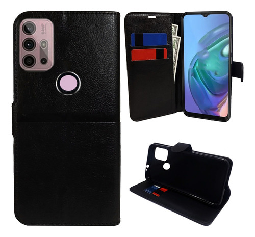 Capa Para Moto G20 Capinha Couro + Pelicula Gel 