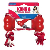 Juguete Para Perros Kong Goodie Bone Con Cuerda Con Cuerda, Tamaño Mediano, Color Rojo