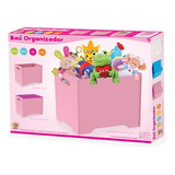 Caixa Bau Organizador De Brinquedos Infantil Rosa Meinas