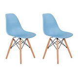 Cadeira De Jantar Henn Decorshop Charles Eames Dkr Eiffel, Estrutura De Cor  Azul, 2 Unidades