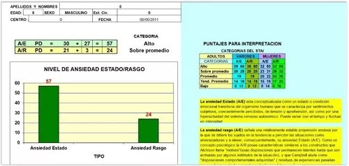 Test Stai Cuestionario De Ansiedad Estado-rasgo Automatizado