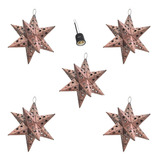 Lampara Colgante Estrella Metal 5 Pzas 30 Cm Inc Socket