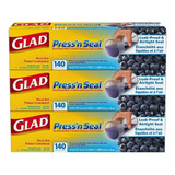 Plástico Adherente Press'n Seal Glad 3 Pack 140 Ft