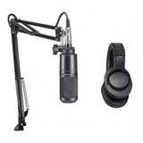 Kit Microfono Auricular Soporte Audio Technica At2020pk Prm